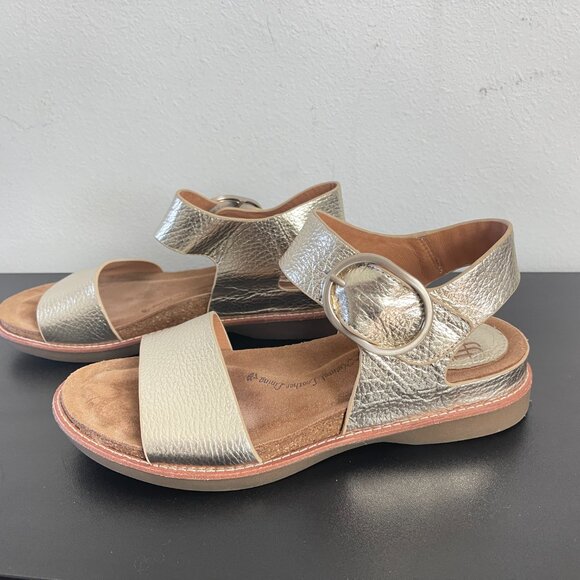 SOFFT Women's Sandal Sofft Bali anthracite metallic silver leather shoe size 7,5 - Picture 3 of 16